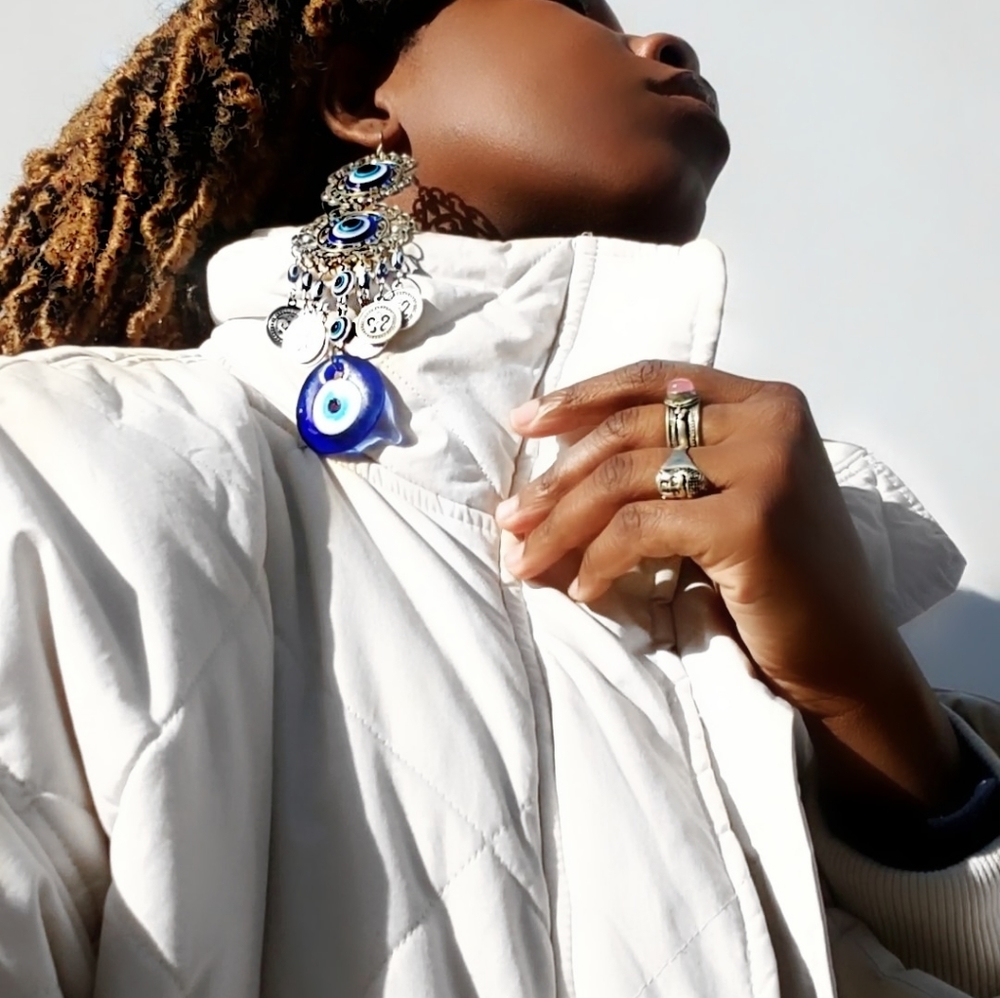 Handmade Evil Eye / Blue Nazar Earrings
